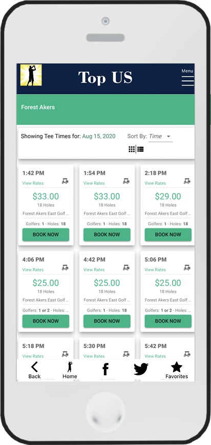 GolfDay Forest Akers Golf Course Booking Page